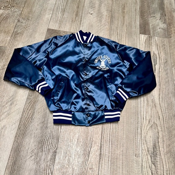 Vintage Jackets & Coats Vintage Jostens Navy Blue Satin Varsity